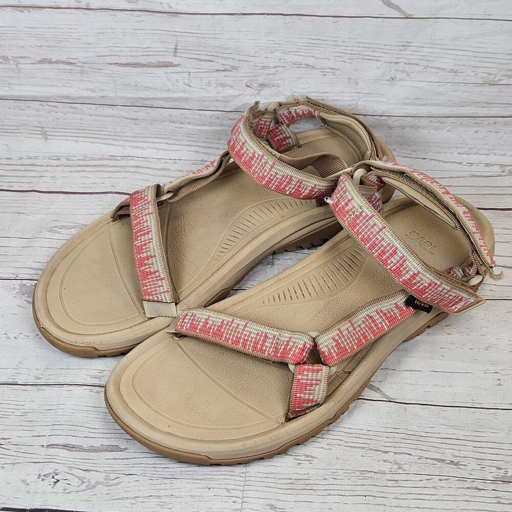 Teva Women's Sandals Pink Tan US 12 Adjustable Straps REPREVE Outdoor